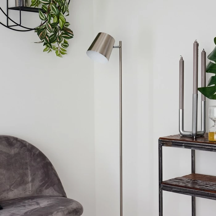 Hofstein Tontolos Stehleuchte LED Nickel-Matt, 1-flammig 8 Hofstein Tontolos Stehleuchte LED Nickel-Matt, 1-flammig – Bild 8