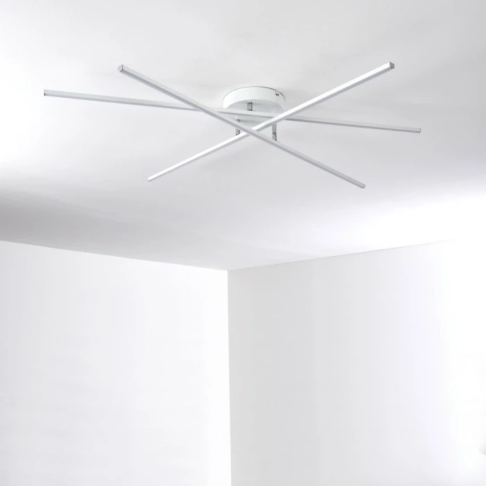 Hofstein Tornio Deckenleuchte LED Nickel-Matt, Weiß, 3-flammig 15 Hofstein Tornio Deckenleuchte LED Nickel-Matt, Weiß, 3-flammig – Bild 15