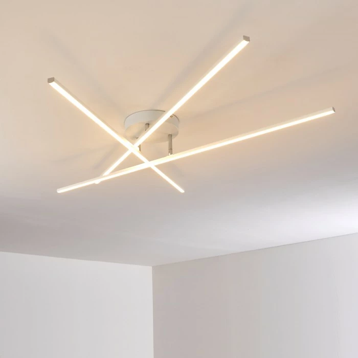 Hofstein Tornio Deckenleuchte LED Nickel-Matt, Weiß, 3-flammig 17 Hofstein Tornio Deckenleuchte LED Nickel-Matt, Weiß, 3-flammig – Bild 17