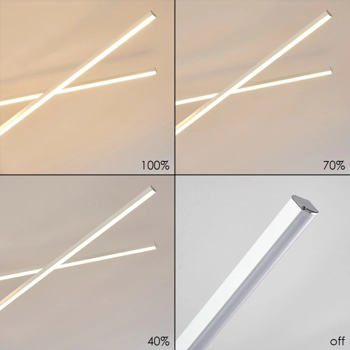 Hofstein Tornio Deckenleuchte LED Nickel-Matt, Weiß, 3-flammig 3 Hofstein Tornio Deckenleuchte LED Nickel-Matt, Weiß, 3-flammig – Bild 3