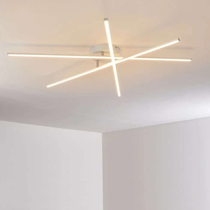 Hofstein Tornio Deckenleuchte LED Nickel-Matt, Weiß, 3-flammig 4 Hofstein Tornio Deckenleuchte LED Nickel-Matt, Weiß, 3-flammig – Bild 4