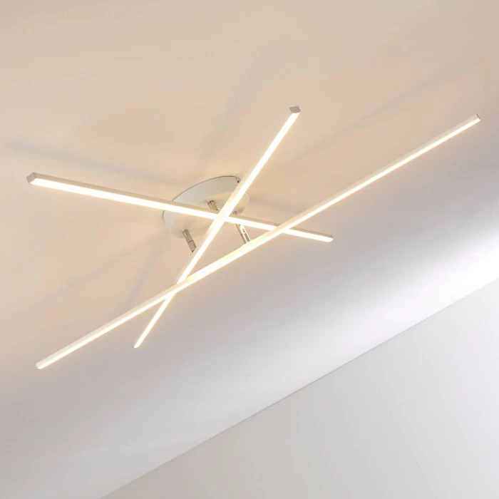 Hofstein Tornio Deckenleuchte LED Nickel-Matt, Weiß, 3-flammig 6 Hofstein Tornio Deckenleuchte LED Nickel-Matt, Weiß, 3-flammig – Bild 6