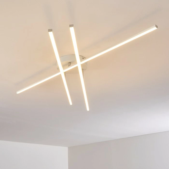 Hofstein Tornio Deckenleuchte LED Nickel-Matt, Weiß, 3-flammig 7 Hofstein Tornio Deckenleuchte LED Nickel-Matt, Weiß, 3-flammig – Bild 7
