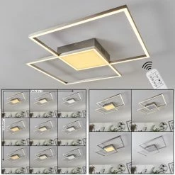 Hofstein Torresella Deckenleuchte LED Nickel-Matt, 2-flammig, Fernbedienung
