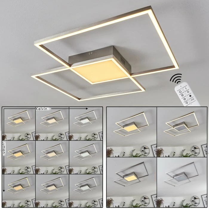 Hofstein Torresella Deckenleuchte LED Nickel-Matt, 2-flammig, Fernbedienung 1 Hofstein Torresella Deckenleuchte LED Nickel-Matt, 2-flammig, Fernbedienung