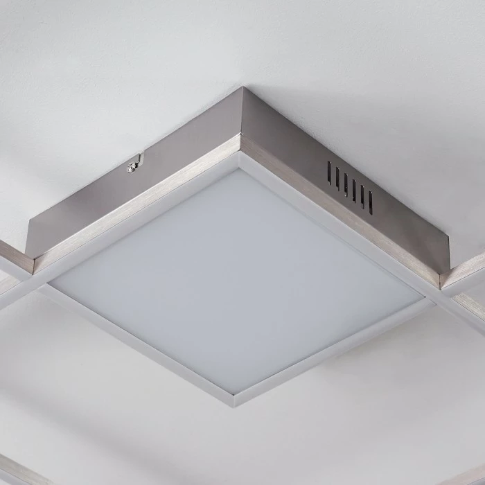 Hofstein Torresella Deckenleuchte LED Nickel-Matt, 2-flammig, Fernbedienung 3 Hofstein Torresella Deckenleuchte LED Nickel-Matt, 2-flammig, Fernbedienung – Bild 3