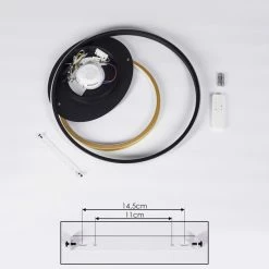 Hofstein Trapani Deckenleuchte LED Schwarz, Gold, 1-flammig, Fernbedienung, Farbwechsler -LED Leuchten Verkäufe trapani deckenleuchte h3391457 4