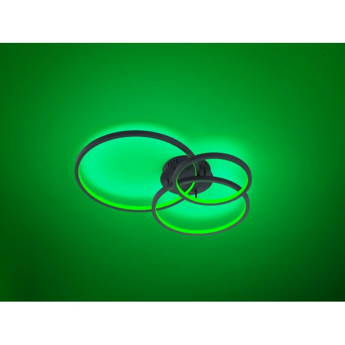 Trio Leuchten Aaron Deckenleuchte LED Anthrazit, 1-flammig, Fernbedienung, Farbwechsler 2 Trio Leuchten Aaron Deckenleuchte LED Anthrazit, 1-flammig, Fernbedienung, Farbwechsler – Bild 2