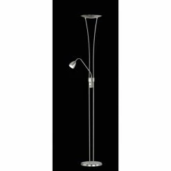 Trio Leuchten ARIOZONA Deckenfluter LED Nickel-Matt, Chrom, Edelstahl, 1-flammig