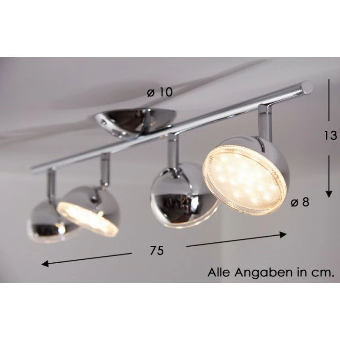 Trio Leuchten BOLOU Deckenleuchte LED Chrom, 4-flammig 2 Trio Leuchten BOLOU Deckenleuchte LED Chrom, 4-flammig – Bild 2