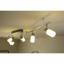 Trio Leuchten CLAPTON Deckenleuchte LED Chrom, Aluminium, Edelstahl, 6-flammig -LED Leuchten Verkäufe trio leuchten clapton deckenleuchte 821410605 do1 2