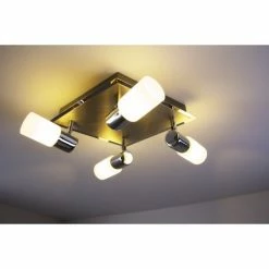 Trio Leuchten CLAPTON Deckenleuchte LED Chrom, Aluminium, Edelstahl, 4-flammig -LED Leuchten Verkäufe trio leuchten clapton deckenleuchte 821430405 do1 2