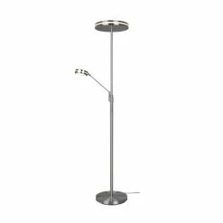 Trio Leuchten Franklin Deckenfluter LED Nickel-Matt, 2-flammig