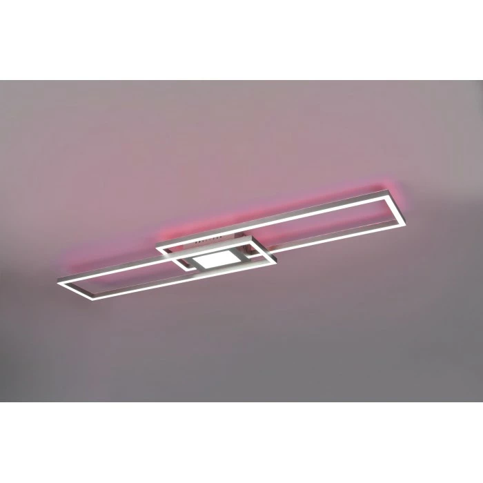 Trio Leuchten Ganado Deckenleuchte LED Nickel-Matt, 2-flammig, Fernbedienung, Farbwechsler 2 Trio Leuchten Ganado Deckenleuchte LED Nickel-Matt, 2-flammig, Fernbedienung, Farbwechsler – Bild 2
