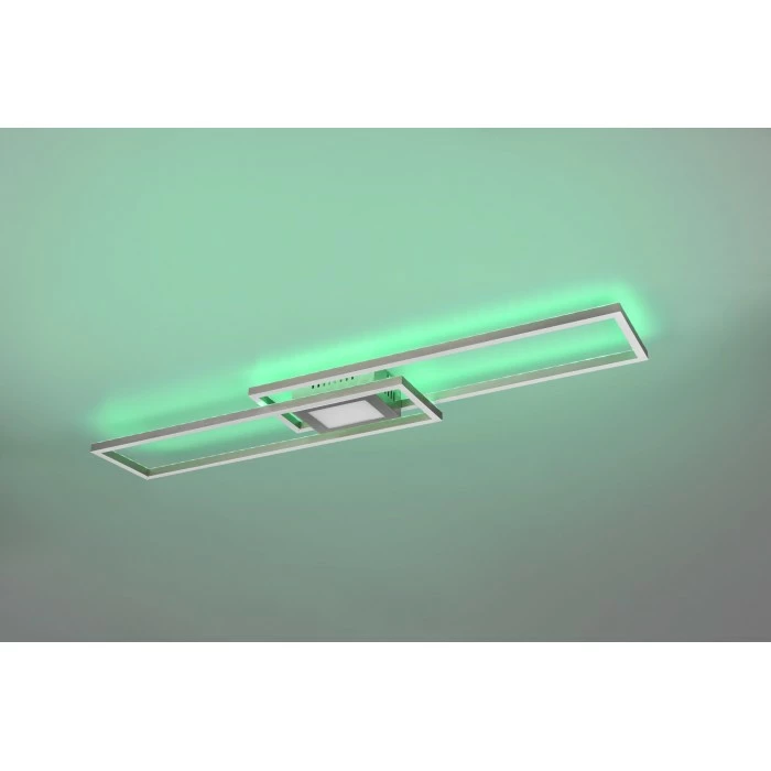 Trio Leuchten Ganado Deckenleuchte LED Nickel-Matt, 2-flammig, Fernbedienung, Farbwechsler 3 Trio Leuchten Ganado Deckenleuchte LED Nickel-Matt, 2-flammig, Fernbedienung, Farbwechsler – Bild 3