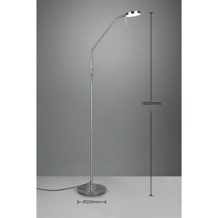Trio Leuchten Monza Stehleuchte LED Nickel-Matt, 1-flammig 3 Trio Leuchten Monza Stehleuchte LED Nickel-Matt, 1-flammig – Bild 3
