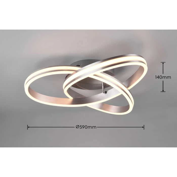 Trio Leuchten NURIA Deckenleuchte LED Nickel-Matt, 1-flammig 4 Trio Leuchten NURIA Deckenleuchte LED Nickel-Matt, 1-flammig – Bild 4