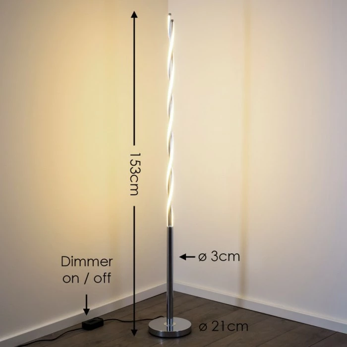 Trio Leuchten PORTOFINO Stehleuchte LED Chrom, 2-flammig 2 Trio Leuchten PORTOFINO Stehleuchte LED Chrom, 2-flammig – Bild 2