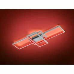 Trio Leuchten THIAGO Deckenleuchte LED Nickel-Matt, 1-flammig, Fernbedienung, Farbwechsler -LED Leuchten Verkäufe trio leuchten thiago deckenleuchte 652610307 2