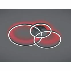 Trio Leuchten Winona Deckenleuchte LED Schwarz, 2-flammig, Fernbedienung, Farbwechsler