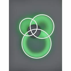 Trio Leuchten Winona Deckenleuchte LED Schwarz, 2-flammig, Fernbedienung, Farbwechsler -LED Leuchten Verkäufe trio leuchten winona deckenleuchte 670810632 6