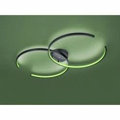 Trio Leuchten WIZ CITIZEN Deckenleuchte LED Schwarz, 2-flammig, Fernbedienung, Farbwechsler -LED Leuchten Verkäufe trio leuchten wiz citizen deckenleuchte 651110232 5