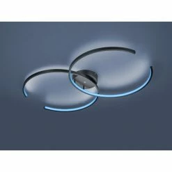 Trio Leuchten WIZ CITIZEN Deckenleuchte LED Schwarz, 2-flammig, Fernbedienung, Farbwechsler -LED Leuchten Verkäufe trio leuchten wiz citizen deckenleuchte 651110232 7