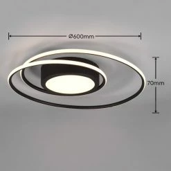 Trio Leuchten Yava Deckenleuchte LED Schwarz, 1-flammig, Fernbedienung -LED Leuchten Verkäufe trio leuchten yava deckenleuchte 672310232 3
