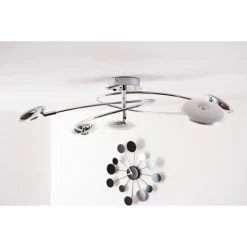 Trio Leuchten Trio PILATUS Deckenleuchte LED Chrom, 5-flammig -LED Leuchten Verkäufe trio pilatus deckenleuchte 675910506 17