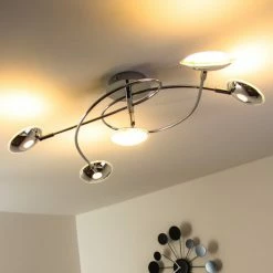 Trio Leuchten Trio PILATUS Deckenleuchte LED Chrom, 5-flammig -LED Leuchten Verkäufe trio pilatus deckenleuchte 675910506 8