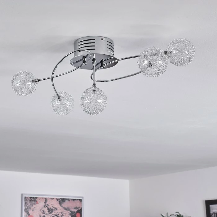 Hofstein Tucurú Deckenleuchte LED Chrom, 5-flammig 5 Hofstein Tucurú Deckenleuchte LED Chrom, 5-flammig – Bild 5