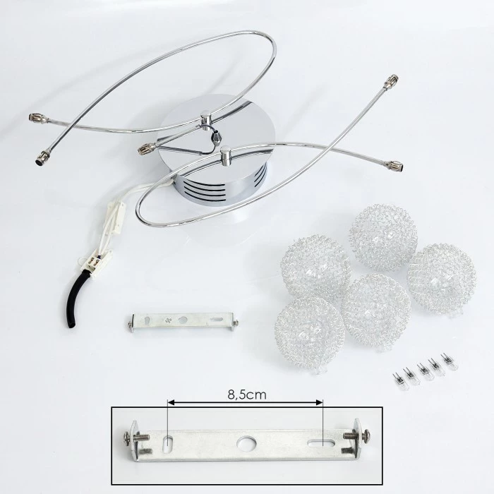 Hofstein Tucurú Deckenleuchte LED Chrom, 5-flammig 6 Hofstein Tucurú Deckenleuchte LED Chrom, 5-flammig – Bild 6