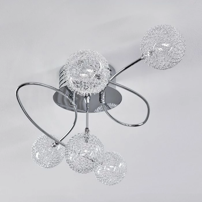 Hofstein Tucurú Deckenleuchte LED Chrom, 5-flammig 7 Hofstein Tucurú Deckenleuchte LED Chrom, 5-flammig – Bild 7