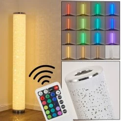 Hofstein Tumba Stehleuchte LED Weiß, 1-flammig, Fernbedienung, Farbwechsler