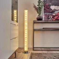 Hofstein Tumurora Stehleuchte LED Chrom, 1-flammig, Fernbedienung -LED Leuchten Verkäufe tumurora stehleuchte h3392980 12