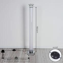 Hofstein Tumurora Stehleuchte LED Chrom, 1-flammig, Fernbedienung -LED Leuchten Verkäufe tumurora stehleuchte h3392980 3