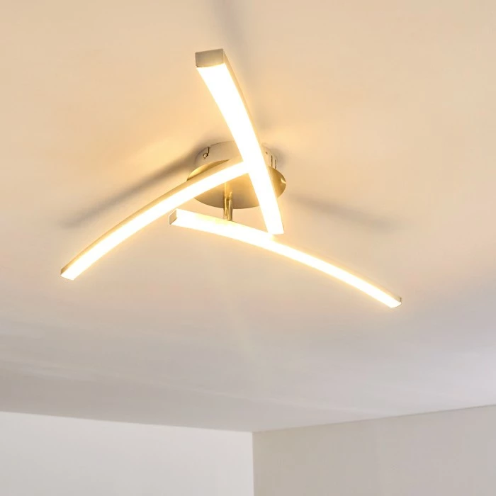 Hofstein Tusula Deckenleuchte LED Edelstahl, 3-flammig 3 Hofstein Tusula Deckenleuchte LED Edelstahl, 3-flammig – Bild 3