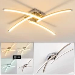 Hofstein Tusula Deckenleuchte LED Nickel-Matt, 4-flammig