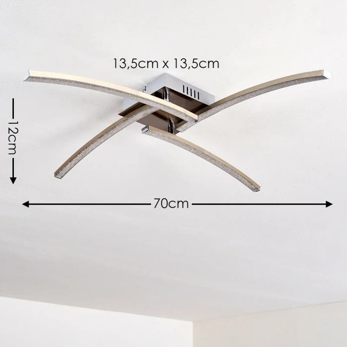 Hofstein Tusula Deckenleuchte LED Nickel-Matt, 4-flammig 2 Hofstein Tusula Deckenleuchte LED Nickel-Matt, 4-flammig – Bild 2