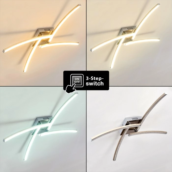 Hofstein Tusula Deckenleuchte LED Nickel-Matt, 4-flammig 4 Hofstein Tusula Deckenleuchte LED Nickel-Matt, 4-flammig – Bild 4