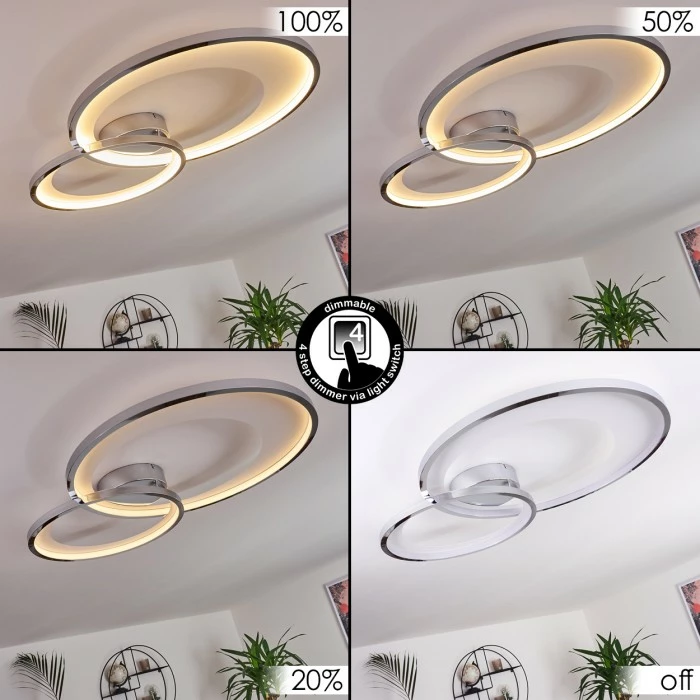 Hofstein Tuzik Deckenleuchte LED Chrom, 1-flammig 2 Hofstein Tuzik Deckenleuchte LED Chrom, 1-flammig – Bild 2