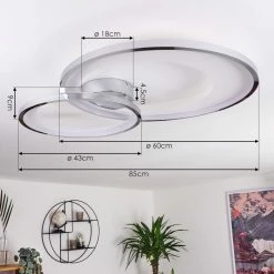 Hofstein Tuzik Deckenleuchte LED Chrom, 1-flammig 15 Hofstein Tuzik Deckenleuchte LED Chrom, 1-flammig -LED Leuchten Verkäufe tuzik deckenleuchte h3416686 3