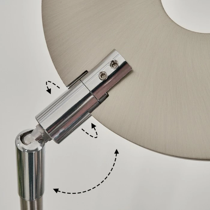 Hofstein Umag Stehleuchte LED Nickel-Matt, Chrom, 1-flammig 3 Hofstein Umag Stehleuchte LED Nickel-Matt, Chrom, 1-flammig – Bild 3