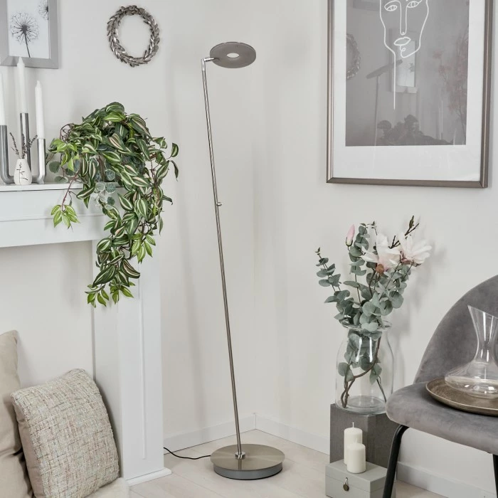 Hofstein Umag Stehleuchte LED Nickel-Matt, Chrom, 1-flammig 10 Hofstein Umag Stehleuchte LED Nickel-Matt, Chrom, 1-flammig – Bild 10