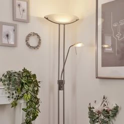 Hofstein Urama Deckenfluter LED Nickel-Matt, 2-flammig -LED Leuchten Verkäufe urama deckenfluter h3568354 10