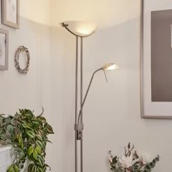 Hofstein Urama Deckenfluter LED Nickel-Matt, 2-flammig -LED Leuchten Verkäufe urama deckenfluter h3568354 8