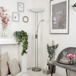 Hofstein Urama Deckenfluter LED Nickel-Matt, 2-flammig -LED Leuchten Verkäufe urama deckenfluter h3568354 9