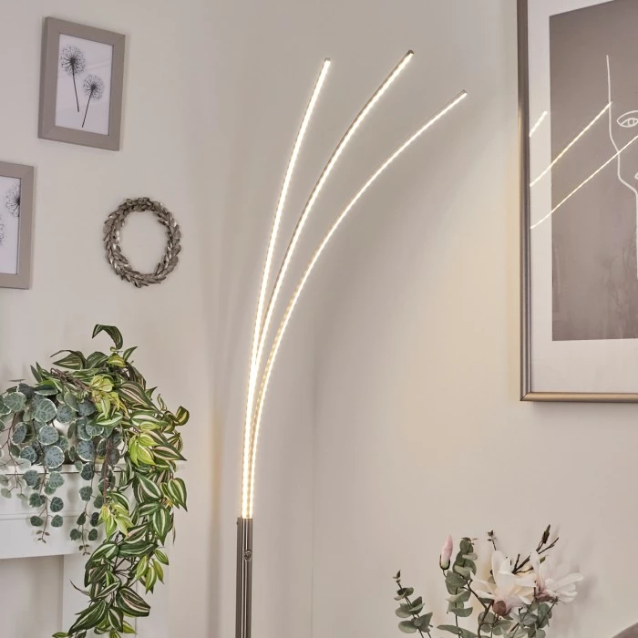 Hofstein Uttorp Stehleuchte LED Nickel-Matt, 3-flammig 10 Hofstein Uttorp Stehleuchte LED Nickel-Matt, 3-flammig – Bild 10