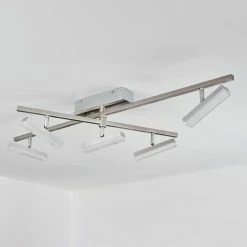 Hofstein Vehkala Deckenleuchte LED Nickel-Matt, Chrom, 5-flammig, Fernbedienung, Farbwechsler -LED Leuchten Verkäufe vehkala deckenleuchte h3580134 7