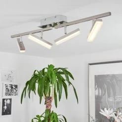 Hofstein Vehkala Deckenleuchte LED Nickel-Matt, Chrom, 4-flammig, Fernbedienung, Farbwechsler 22 Hofstein Vehkala Deckenleuchte LED Nickel-Matt, Chrom, 4-flammig, Fernbedienung, Farbwechsler -LED Leuchten Verkäufe vehkala deckenleuchte h3580172 10